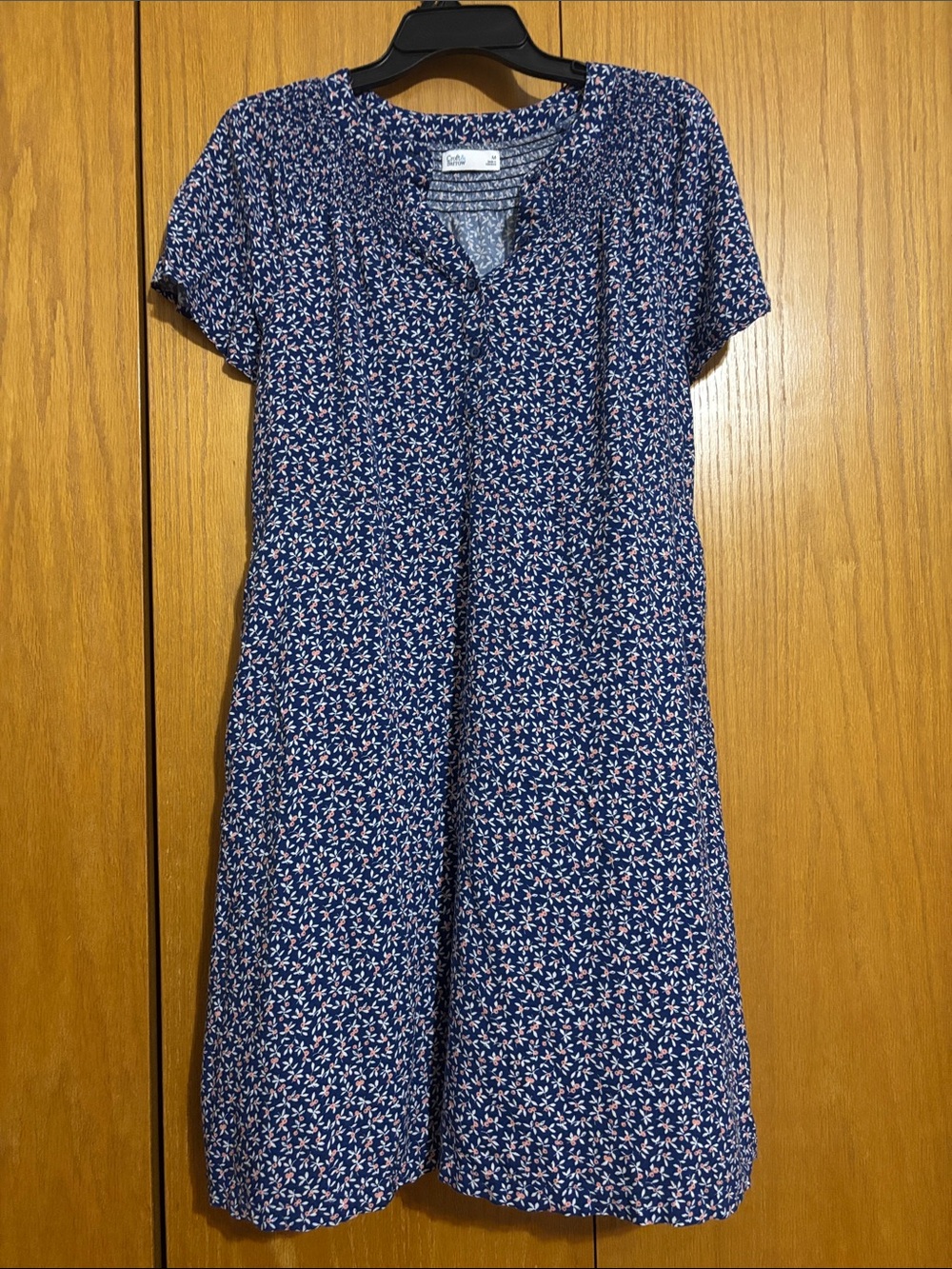 croft & barrow Navy Blue Floral Midi Dress100% Rayon.